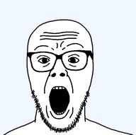 bald glasses open_mouth remastered soyjak stubble teeth transparent_background variant:trvth_nvke_victim white_skin // 568x564 // 10.0KB