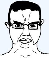 angry artist:sisa9000 glasses hair head high_res looking_at_you no_beard nose nostril series:remastered_soyjaks subvariant:chudjak_front template transparent_background variant:chudjak white_skin // 840x1000 // 18.1KB