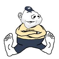 blue_pants clothes ear ellis_(left_4_dead) foot full_body hat jeans left_4_dead_2 nose soyjak stubble subvariant:arkansasjak variant:impish_soyak_ears yellow_shirt // 1600x1600 // 22.9KB