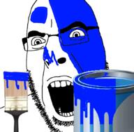 angry blue bucket glasses holding_object open_mouth paint paintbrush stubble teeth variant:cobson // 860x851 // 214.4KB