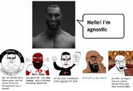 agnosticism angry arab atheism beard bloodshot_eyes book brown_skin christianity church clenched_teeth comic cross crying fairy_tale gigachad irl_background islam necklace open_mouth opposite religion smile subvariant:chudjak_front subvariant:science_lover text variant:chudjak variant:feraljak variant:markiplier_soyjak // 1024x697 // 348.6KB
