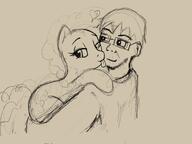 drawfag drawing glasses hair my_little_pony nate pinkie_pie pony sketch stubble variant:soyak // 2048x1536 // 1.6MB