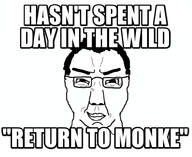 closed_mouth glasses hair impact_font meme smile smug soyjak subvariant:chuddy text variant:chudjak // 980x800 // 127.3KB