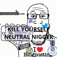 4chan animated badge blogposting blood closed_mouth discord glasses gun neutral open_mouth phone red rifle shooting stubble subvariant:neutralplier subvariant:phoneplier subvariant:phoneplier_horizontal teeth text twitter variant:bernd variant:markiplier_soyjak // 600x574 // 495.3KB