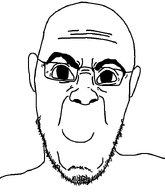 aliased big_eyes ear glasses happy open_mouth soyjak stubble template transparent_background variant:halojak // 620x720 // 18.7KB