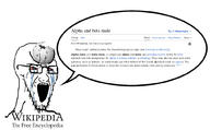 alpha_male beta_male bloodshot_eyes crying glasses large_eyebrows open_mouth soyjak speech_bubble stretched_mouth stubble template text variant:soyak wikipedia // 1008x624 // 100.4KB