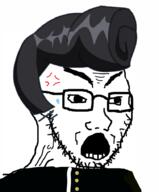 anger_mark clothes delinquent glasses hair open_mouth soyjak stubble variant:soyak // 757x912 // 147.1KB