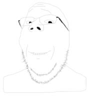closed_mouth glasses grin smile soyjak stubble subvariant:wholesome_soyjak variant:gapejak // 302x329 // 10.9KB
