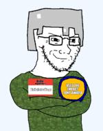 award glasses hello_my_name_is_(sticker) igobylotsofsoys_(user) iron iron_helmet minecraft smug soyjak stubble variant:soyak // 558x716 // 97.1KB
