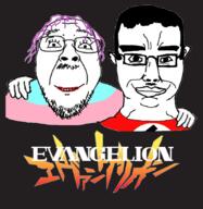 2soyjaks anime clothes ear flag glasses hair hand mustache nazism neon_genesis_evangelion purple_hair smile soyjak stubble subvariant:chudjak_front swastika tranny variant:bernd variant:chudjak // 834x855 // 387.4KB