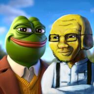 amphibian closed_mouth clothes crossed_arms frog glasses janny meta:ai_generated nas:pepe necktie pepe_the_frog smile smug standing stubble subnas:pepelaugh subvariant:soyak_(smug) suit suspenders sweater upper_body variant:soyak // 426x426 // 264.8KB