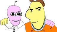 big_eyes big_nose charlie clothes happy hat no_glasses no_more_brother_wars pim pink_skin smile smiling_friends variant:cobson variant:feraljak yellow_skin // 1920x1080 // 375.5KB