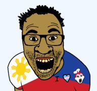 2soyjaks brown_skin clothes filipino flag:Philippines flag:transgender_pride_flag glasses hair i_love jollibee open_mouth philippines pinoy soyjak stubble transheart variant:el_perro_rabioso variant:gapejak yellow_teeth // 427x400 // 32.3KB