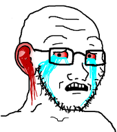 bald bloodshot_eyes bloody_ear crying ear forehead_lines forehead_wrinkles glasses looking_at_you my_fucking_ears_hurt_holy_shit_fuck_ouch soyjak stubble subvariant:soyak_(concerned) tear variant:soyak white_skin worried // 680x768 // 49.6KB
