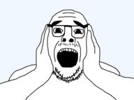 arm balding hand open_mouth redraw soyjak stubble template transparent variant:jeepersjak // 960x720 // 15.8KB