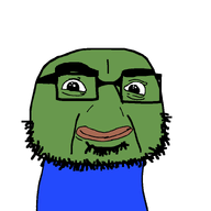 amphibian beard blue_shirt frog glasses green_skin meta:namefags nas:pepe olgol_(user) pepe_the_frog soyjak subvariant:olgolstein variant:cobson // 800x800 // 31.7KB