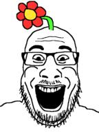 flower glasses mustache open_mouth plant redraw soyjak stubble variant:markiplier_soyjak // 600x800 // 31.7KB