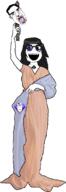ack beanie blue_eyes columbia columbia_pictures decapitated decapitation female glasses hair holding_object necklace open_mouth queen_of_spades spade stake total_cracker_death variant:chudjak variant:cobson variant:soytan woman // 373x1082 // 182.8KB