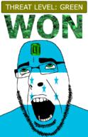 ahegao country emerald flag flag:honduras gem glasses green green_eyes hair honduras looking_up open_mouth schlog_color_event soyjak soyjak_blog star_(symbol) stubble teeth text threat_level_green variant:cobson won // 721x1115 // 147.8KB