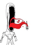 arm blood drinking hand horror large_mouth leg no_eyes no_nose open_mouth skull soyjak stubble subvariant:soyak_soymilk variant:soyak // 714x979 // 122.1KB