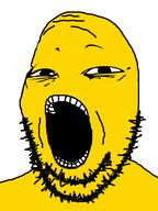 open_mouth soyjak stubble variant:gapejak yellow yellow_skin yoba_face // 600x800 // 43.9KB