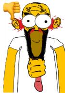 balding beard blood closed_mouth ear glasses homer_simpson large_eyes smile subvariant:science_lover the_simpsons thumbs_down variant:markiplier_soyjak vein yellow_skin // 905x1297 // 424.2KB