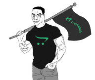 buff closed_mouth flag flagpole glasses holding_object smug subvariant:muscular_chud2 transparent transparent_background variant:chudjak // 2458x2073 // 129.6KB