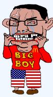 amerimutt big_boy blood bloodshot_eyes crying ear flag:united_states full_body glasses lips mcdonalds missing_teeth mutt subvariant:big-boy united_states // 515x955 // 94.5KB