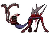 arm artist:crimsonvoidhydra1488 background beast blood bloodshot_eyes broken_glasses creepy eye glasses gore grotesque hair hole leg long_neck monster nightmare_fuel scary spike stretched_mouth subvariant:jartycuck trend:jartycuck variant:chudjak white_background // 540x360 // 12.9KB
