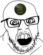 crazed glasses open_mouth soyjak stubble variant:feraljak vkk // 811x1049 // 208.5KB