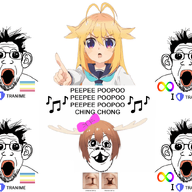 animated anime antler autism baby bow cleft_lip dance deformed ear map_(pedophile) oh_my_god_she_is_so_attractive pedophile poyopoyo shikanoko_nokonoko_koshitantan subvariant:jacobson variant:a24_slowburn_soyjak // 1040x830 // 517.2KB