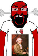 angry balding beard clothes glasses hair heart i_love john_adams open_mouth red_skin soyjak subvariant:science_lover tshirt variant:markiplier_soyjak // 2819x4096 // 923.1KB