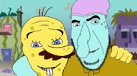 2soyjaks animal big_nose blue_eyes blue_skin brown_shirt buck_teeth cartoon closed_mouth clothes collar door drawn_background eyelashes eyes_like_the_o-o-cean hand hat joshua_dufurrena mustache nickelodeon no_more_brother_wars octopus rock sand smile soyjak sponge spongebob_squarepants spugna_roberto_quadrati_pantaloni squiduardo squiduardo_calamari squidward squidward_tentacles stubble teeth tentacle the_simpsons tiki_head underwater variant:cobson variant:feraljak watermelon yellow_skin // 1933x1080 // 1.0MB