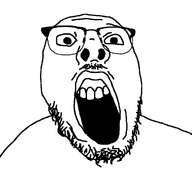 beard glasses looking_at_you meta:archive_about_this_soyjak mustache open_mouth speed stubble teeth variant:wrensjak // 1500x1400 // 41.0KB