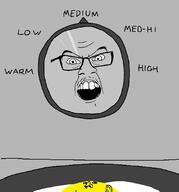 2soyjaks angry ear egg frying_pan glasses mustache open_mouth soyjak text variant:feraljak variant:impish_soyak_ears // 1034x1110 // 41.1KB