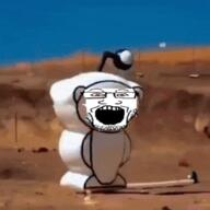 antenna ear explosion glasses irl open_mouth orange_eyes reddit snoo soyjak stubble variant:markiplier_soyjak // 498x498 // 549.0KB