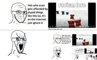 angry big_eyebrows chips crowbar crying doritos eyes glasses icon metalinguistic nose number open_mouth red_eyes smug soyjak stretched_mouth stubble tear teeth text variant:soyak youtube // 3512x2180 // 942.2KB