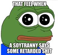 amphibian blue_shirt frog nas:pepe neutral pepe_the_frog soytranny text