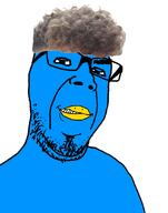 bird blue_skin broccoli_hair closed_mouth glasses mustache series:x_inmigrants smug stubble template twitter variant:bottlejak xitter zoomer zoomer_hair // 702x892 // 166.1KB