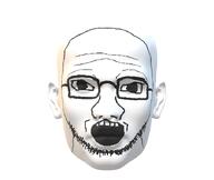 3d 3d_model bald ear glasses open_mouth paint_3d soyjak stubble subvariant:soyak_front teeth variant:soyak // 710x599 // 139.0KB