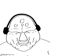 bald bouncing dance fat headphones japanese_text music poyopoyo smile variant:disgusting_trevorcreature white_background // 400x383 // 523.7KB