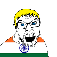 blue_eyes clothes country flag flag:india glasses hair india meta:joke_post open_mouth soyjak stubble variant:feraljak yellow_hair // 1500x1500 // 74.7KB