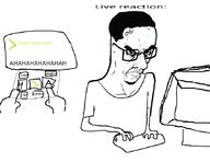 4chan angry arm closed_mouth computer debate desk ear glasses greentext hand internet keyboard pc screen sitting subvariant:chudjak_seething text variant:chudjak // 852x657 // 35.6KB