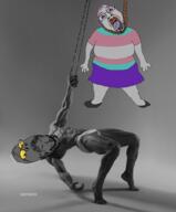 2soyjaks arm bloodshot_eyes chad clothes crying dead flag full_body gigachad glasses grey_skin hand hanging leg mustache open_mouth purple_hair rope smile soot soot_colors soyjak soyjak_party stubble text tongue tranny variant:bernd variant:gapejak vein // 844x1022 // 393.4KB