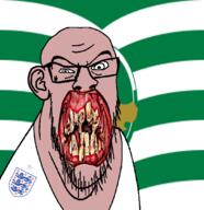 angry animal bird british distorted ear england flag flag:wiltshire flower glasses great_bustard hair irl lion open_mouth plant rotten_teeth soyjak stubble teeth united_kingdom variant:feraljak white_skin wiltshire yellow_teeth you_were_one_i_ker // 1048x1081 // 359.3KB