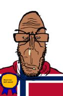 award booger brown_skin crying european flag flag:norway glasses hair mucus mutt norway red_eyes soyjak stubble subvariant:euromutt sweater variant:markiplier_soyjak // 591x900 // 25.3KB