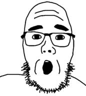 avgn glasses open_mouth soyjak stubble variant:NasalIrrigation // 430x480 // 4.2KB