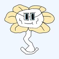 blue_eyes cheek_bones closed_mouth flower flowey glasses jawline petals plant series:aryan_soyjaks stem subvariant:floweyaryan trend:aryan undertale variant:floweyjak white_skin yellow_hair yellow_petals // 1000x1000 // 14.8KB