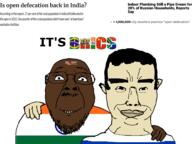 2022 2soyjaks black_skin brazil brics brown_skin china flag flag:brazil flag:china flag:india flag:israel flag:south_africa hindu india israel looking_at_you russia south_africa soyjak street_shitting variant:bernd variant:chudjak white_skin yellow_skin // 4032x3024 // 1.3MB