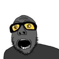 big_head big_mouth big_nose eyebrows glass glasses nuvariant nuvariants open_mouth soot soyjak_party stubble variant:gyattjak wrinkle wrinkles // 640x648 // 10.6KB